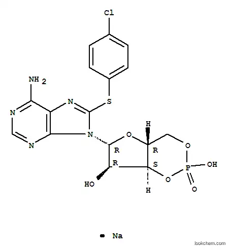 Molecular Structure of 93882-12-3 (8-(4-CHLOROPHENYLTHIO)-ADENOSINE 3':5'-CYCLIC MONOPHOSPHATE SODIUM SALT)