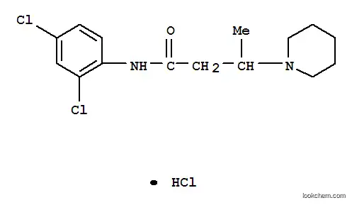 Molecular Structure of 93940-33-1 (N-(2,4-dichlorophenyl)-beta-methylpiperidin-1-propionamide monohydrochloride)