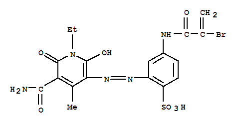 Benzenesulfonic acid,2-[2-[5-(aminocarbonyl)-1-ethyl-1,6-dihydro-2-hydroxy-4-methyl-6-oxo-3-pyridinyl]diazenyl]-4-[(2-bromo-1-oxo-2-propen-1-yl)amino]-