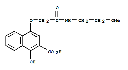 94006-38-9,1-hydroxy-4-[2-[(2-methoxyethyl)amino]-2-oxoethoxy]-2-naphthoic acid,1-hydroxy-4-[2-[(2-methoxyethyl)amino]-2-oxoethoxy]-2-naphthoic acid