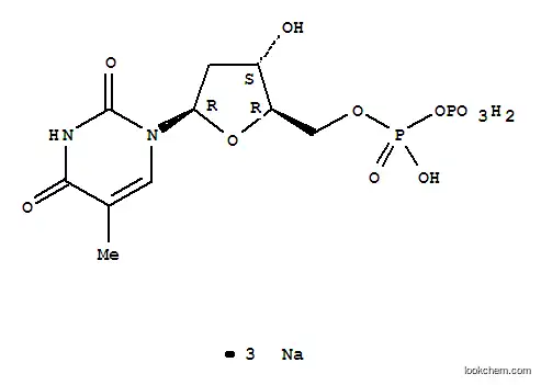 Molecular Structure of 95648-78-5 (2'-Deoxythymidine-5'-diphosphate trisodium salt)