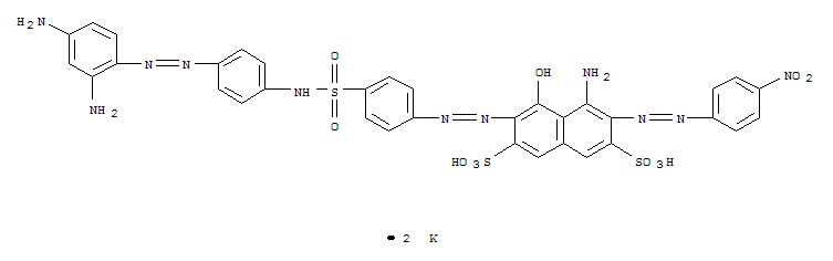 2,7-Naphthalenedisulfonicacid,4-amino-6-[2-[4-[[[4-[2-(2,4-diaminophenyl)diazenyl]phenyl]amino]sulfonyl]phenyl]diazenyl]-5-hydroxy-3-[2-(4-nitrophenyl)diazenyl]-,potassium salt (1:2)(99576-15-5)