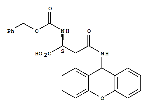 Molecular Structure of 327981-00-0 (L-Asparagine,N2-[(phenylmethoxy)carbonyl]-N-9H-xanthen-9-yl-)