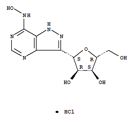7H-Pyrazolo[4,3-d]pyrimidin-7-one,1,4-dihydro-3-b-D-ribofuranosyl-, oxime, monohydrochloride (9CI)