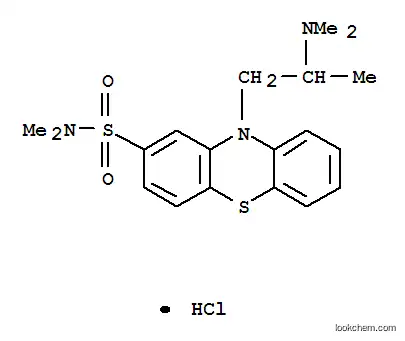 Molecular Structure of 34396-64-0 (10-[2-(dimethylamino)propyl]-N,N-dimethyl-10H-phenothiazine-2-sulphonamide monohydrochloride)