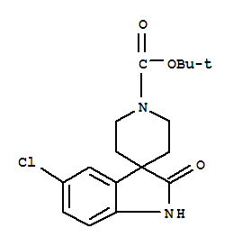 Molecular Structure of 346701-12-0 (Spiro[3H-indole-3,4'-piperidine]-1'-carboxylicacid, 5-chloro-1,2-dihydro-2-oxo-, 1,1-dimethylethyl ester)
