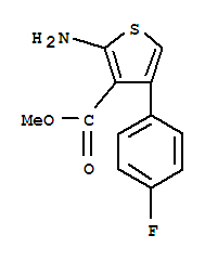 Molecular Structure of 350997-12-5 (3-Thiophenecarboxylicacid, 2-amino-4-(4-fluorophenyl)-, methyl ester)