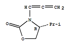 Molecular Structure of 357426-83-6 (2-Oxazolidinone,4-(1-methylethyl)-3-(1,2-propadien-1-yl)-, (4R)-)