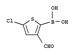 Molecular Structure of 36155-87-0 (Boronic acid,(5-chloro-3-formyl-2-thienyl)-(9CI))