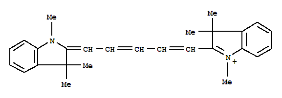 Molecular Structure of 38575-74-5 (3H-Indolium,2-[5-(1,3-dihydro-1,3,3-trimethyl-2H-indol-2-ylidene)-1,3-pentadien-1-yl]-1,3,3-trimethyl-,tetrafluoroborate(1-) (1:1))