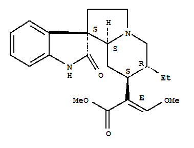 Molecular Structure of 39032-62-7 (Spiro[3H-indole-3,1'(5'H)-indolizine]-7'-aceticacid, 6'-ethyl-1,2,2',3',6',7',8',8'a-octahydro-a-(methoxymethylene)-2-oxo-,methyl ester, (aE,1'R,6'S,7'R,8'aR)-rel-)