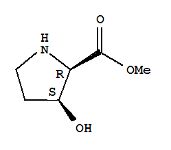 Molecular Structure of 405165-00-6 (D-Proline, 3-hydroxy-, methyl ester, (3S)-)