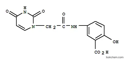 Molecular Structure of 4116-41-0 (5-{[(2,4-dioxo-3,4-dihydropyrimidin-1(2H)-yl)acetyl]amino}-2-hydroxybenzoic acid)