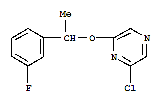 Molecular Structure of 426829-21-2 (Pyrazine, 2-chloro-6-[1-(3-fluorophenyl)ethoxy]-)