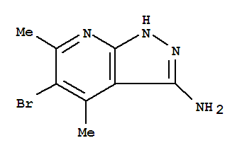 Molecular Structure of 42951-65-5 (1H-Pyrazolo[3,4-b]pyridin-3-amine,5-bromo-4,6-dimethyl-)