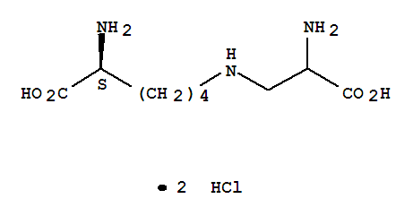 Molecular Structure of 4418-81-9 (L-Lysine,N6-(2-amino-2-carboxyethyl)-, dihydrochloride (9CI))