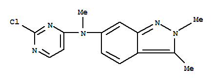 Molecular Structure of 444731-75-3 (2H-Indazol-6-amine,N-(2-chloro-4-pyrimidinyl)-N,2,3-trimethyl-)