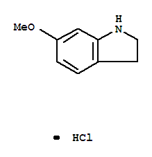 Molecular Structure of 4770-41-6 (1H-Indole,2,3-dihydro-6-methoxy-, hydrochloride (1:1))