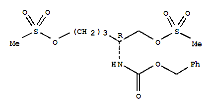 Molecular Structure of 478646-29-6 (Carbamicacid, [(1R)-4-[(methylsulfonyl)oxy]-1-[[(methylsulfonyl)oxy]methyl]butyl]-,phenylmethyl ester (9CI))