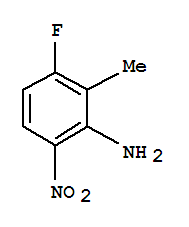 Molecular Structure of 485832-96-0 (Benzenamine, 3-fluoro-2-methyl-6-nitro-)