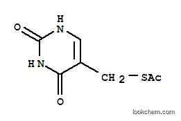 Molecular Structure of 4983-29-3 (Ethanethioicacid, S-[(1,2,3,4-tetrahydro-2,4-dioxo-5-pyrimidinyl)methyl] ester)