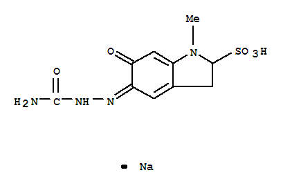 1H-Indole-2-sulfonicacid, 5-[2-(aminocarbonyl)hydrazinylidene]-2,3,5,6-tetrahydro-1-methyl-6-oxo-,sodium salt (1:1)