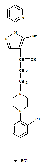 1-Piperazinepropanol,4-(2-chlorophenyl)-a-[5-methyl-1-(2-pyridinyl)-1H-pyrazol-4-yl]-,hydrochloride (1:1)