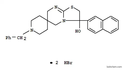 Molecular Structure of 52419-69-9 (Spiro[piperidine-4,6'(7'H)-[5H]thiazolo[3,2-a]pyrimidin]-3'-ol,2',3'-dihydro-3'-(2-naphthalenyl)-1-(phenylmethyl)-, hydrobromide (1:2))