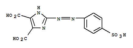 5393-15-7,2-[(4-sulfophenyl)hydrazono]-2H-imidazole-4,5-dicarboxylic acid,4,5-Imidazoledicarboxylicacid, 2-[(p-sulfophenyl)azo]-(8CI); NSC 4624