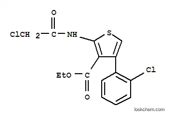 Molecular Structure of 554404-40-9 (3-Thiophenecarboxylicacid, 2-[(2-chloroacetyl)amino]-4-(2-chlorophenyl)-, ethyl ester)