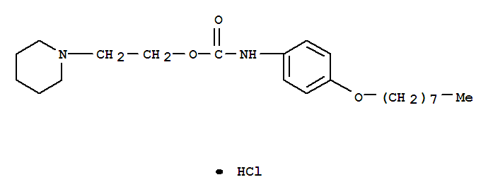 Carbamicacid, [4-(octyloxy)phenyl]-, 2-(1-piperidinyl)ethyl ester, monohydrochloride(9CI)