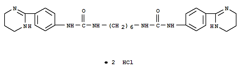 5726-61-4,Urea,1,1'-hexamethylenebis[3-[p-(1,4,5,6-tetrahydro-2-pyrimidinyl)phenyl]-, dihydrochloride (7CI,8CI),
