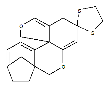 Spiro[1,3-dithiolane-2,2'(1'H)-[5H-5a,8]methano[11H]cyclohepta[c]furo[3,4-e][1]benzopyran](8CI,9CI)