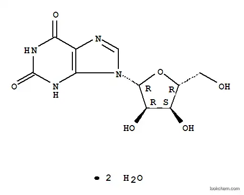 Molecular Structure of 5968-90-1 (XANTHOSINE DIHYDRATE)