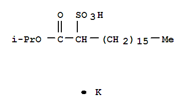 Octadecanoicacid, 2-sulfo-, 1-(1-methylethyl) ester, potassium salt (1:1)