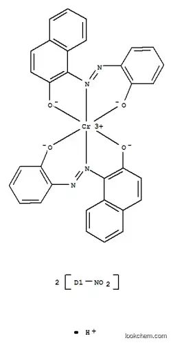 Molecular Structure of 61931-53-1 (Chromate(1-),bis[1-[2-[2-(hydroxy-kO)-4(or5)-nitrophenyl]diazenyl-kN1]-2-naphthalenolato(2-)-kO]-, hydrogen (1:1))