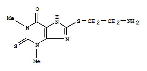 6466-18-8,8-[(2-aminoethyl)sulfanyl]-1,3-dimethyl-2-thioxo-1,2,3,7-tetrahydro-6H-purin-6-one,Theophylline,8-[(2-aminoethyl)thio]-2-thio- (7CI,8CI); NSC 99668
