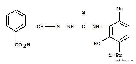 Molecular Structure of 6623-74-1 (2-[(Z)-({[2-hydroxy-6-methyl-3-(1-methylethyl)phenyl]carbamothioyl}hydrazono)methyl]benzoic acid)