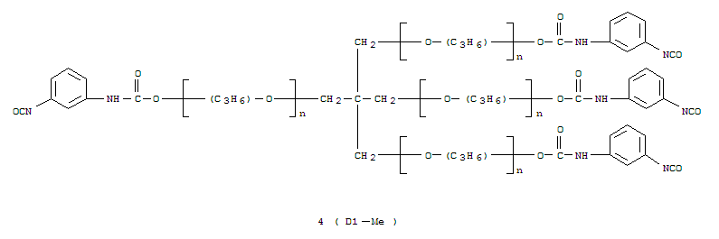 Poly[oxy(methyl-1,2-ethanediyl)],a-hydro-w-[[[(3-isocyanatomethylphenyl)amino]carbonyl]oxy]-, etherwith 2,2-bis(hydroxymethyl)-1,3-propanediol (4:1)