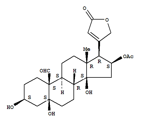 6980-15-0,3beta,5,14,16beta-tetrahydroxy-19-oxo-5betacard-20(22)-enolide 16-acetate,5b-Card-20(22)-enolide, 3b,5,14,16b-tetrahydroxy-19-oxo-, 16-acetate (7CI,8CI); 16b-Acetoxystrophanthidin