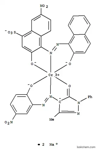 Molecular Structure of 70236-60-1 (Chromate(2-),[2,4-dihydro-4-[2-[2-(hydroxy-kO)-5-nitrophenyl]diazenyl-kN1]-5-methyl-2-phenyl-3H-pyrazol-3-onato(2-)-kO3][3-(hydroxy-kO)-4-[2-[2-(hydroxy-kO)-1-naphthalenyl]diazenyl-kN1]-7-nitro-1-naphthalenesulfonato(3-)]-,sodium (1:2))