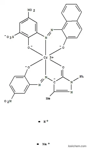 Molecular Structure of 70815-17-7 (sodium hydrogen [2,4-dihydro-4-[(2-hydroxy-5-nitrophenyl)azo]-5-methyl-2-phenyl-3H-pyrazol-3-onato(2-)][2-hydroxy-3-[(2-hydroxy-1-naphthyl)azo]-5-nitrobenzenesulphonato(3-)]chromate(2-))