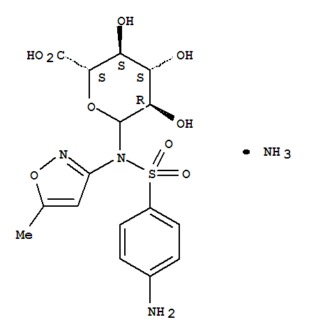 Glucopyranuronicacid, 1-deoxy-1-[N1-(5-methyl-3-isoxazolyl)sulfanilamido]-, monoammonium salt(8CI)