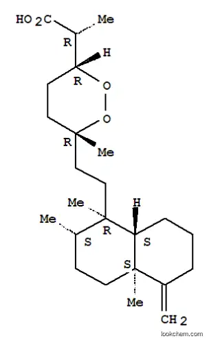 Molecular Structure of 73436-44-9 ((2S)-2-[(3S,6S)-6-[2-[(1S,2R,4aα,8aβ)-Decahydro-1,2α,4a-trimethyl-5-methylenenaphthalen-1β-yl]ethyl]-6-methyl-1,2-dioxan-3-yl]propanoic acid)