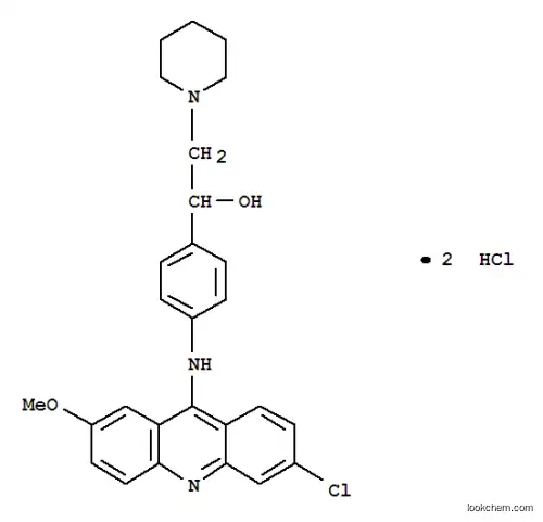 Molecular Structure of 7355-70-6 (1-{4-[(6-chloro-2-methoxyacridin-9-yl)amino]phenyl}-2-(piperidin-1-yl)ethanol)