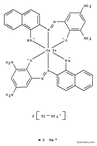 Molecular Structure of 74220-71-6 (trisodium bis[amino[(2-hydroxy-3,5-dinitrophenyl)azo]naphthalenesulphonato(3-)]cobaltate(3-))