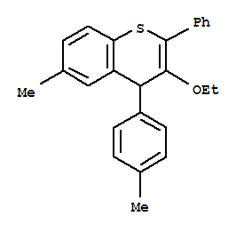 7510-93-2,3-ethoxy-6-methyl-4-(4-methylphenyl)-2-phenyl-4H-thiochromene,4H-1-Benzothiopyran,3-ethoxy-6-methyl-2-phenyl-4-p-tolyl- (8CI); NSC 405866