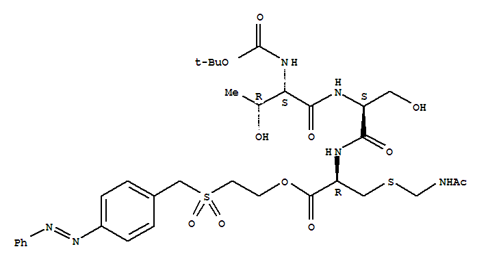 L-Cysteine,S-[(acetylamino)methyl]-N-[N-[N-[(1,1-dimethylethoxy)carbonyl]-L-threonyl]-L-seryl]-,2-[[[4-(phenylazo)phenyl]methyl]sulfonyl]ethyl ester (9CI)