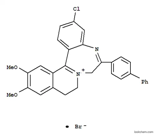 Molecular Structure of 82802-96-8 (7H-ISOQUINO(2,1-d)(1,4)BENZODIAZEPIN-8-IUM, 9,10-DIHYDRO-6-(4-BIPHENYL YL)-3-CHLO)