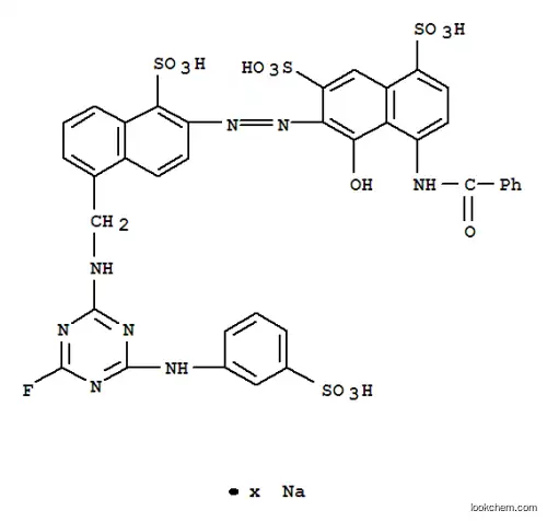 Molecular Structure of 83763-62-6 (4-(benzoylamino)-6-[[5-[[[4-fluoro-6-[(3-sulphophenyl)amino]-1,3,5-triazin-2-yl]amino]methyl]-1-sulpho-2-naphthyl]azo]-5-hydroxynaphthalene-1,7-disulphonic acid, sodium salt)